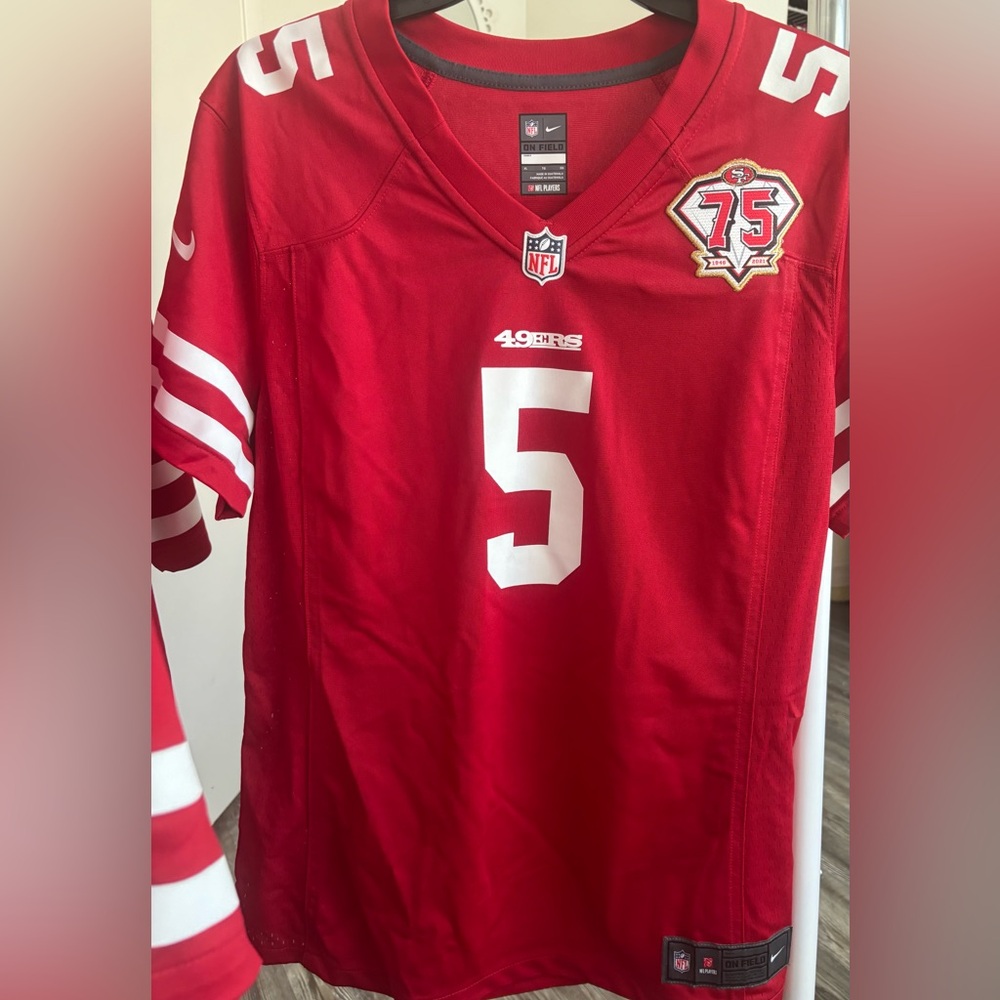 49ers Nike On Field Jersey XL #5 Trey Lance 75th Anniversary Patch